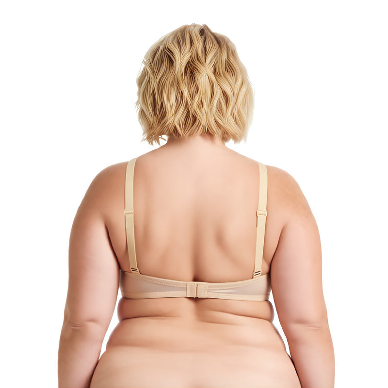 Women Plus Size Push Up Add 1 and a Half Cup Underwire Lace Mesh Bra