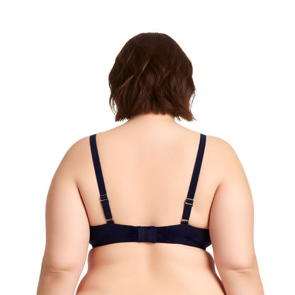 Women Plus Size Underwire Add 1 and a Half Cup Push Up Lace Mesh Bra