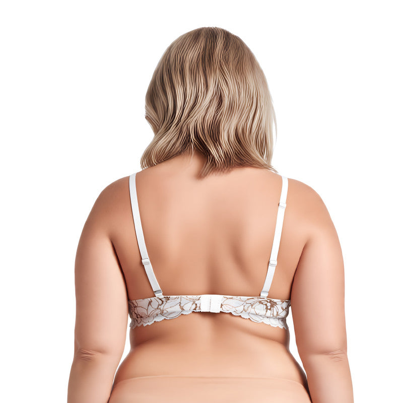Women's Underwire Plus Size Push Up Add 1 and a Half Cup Lace Bras