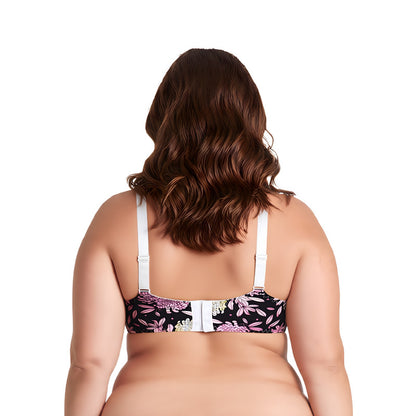 Women's Plus Size Underwired Unlined Balconette Cotton Bra