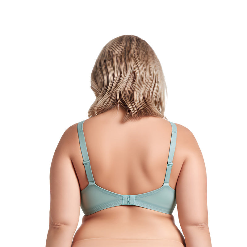 Plus Size Minimizer Unlined Wireless Bra with Lace Embroidery