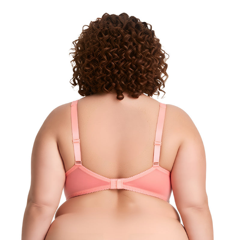 Women's Plus Size Unlined Underwire Lace Bra with Cushion Straps