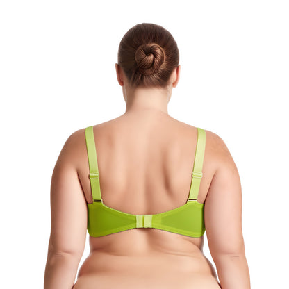 Women's Plus Size Unlined Minimizer Full Coverage Mesh Underwire Bra