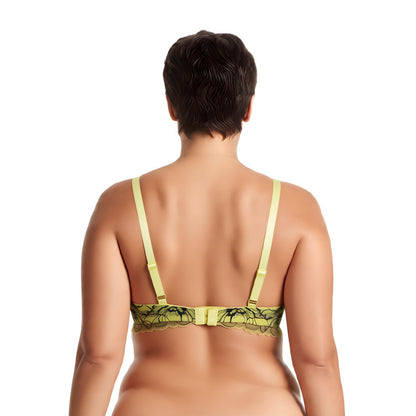 Women's Underwire Plus Size Push Up Add 1 and a Half Cup Lace Bras