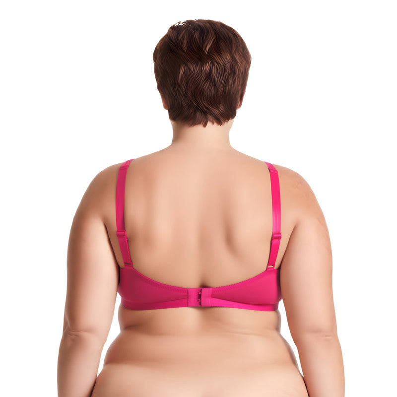 Women's Plus Size Unlined Underwire Lace Bra with Cushion Straps