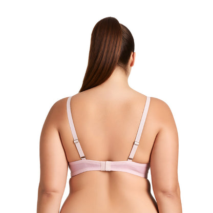 Women Plus Size Underwire Add 1 and a Half Cup Push Up Lace Mesh Bra