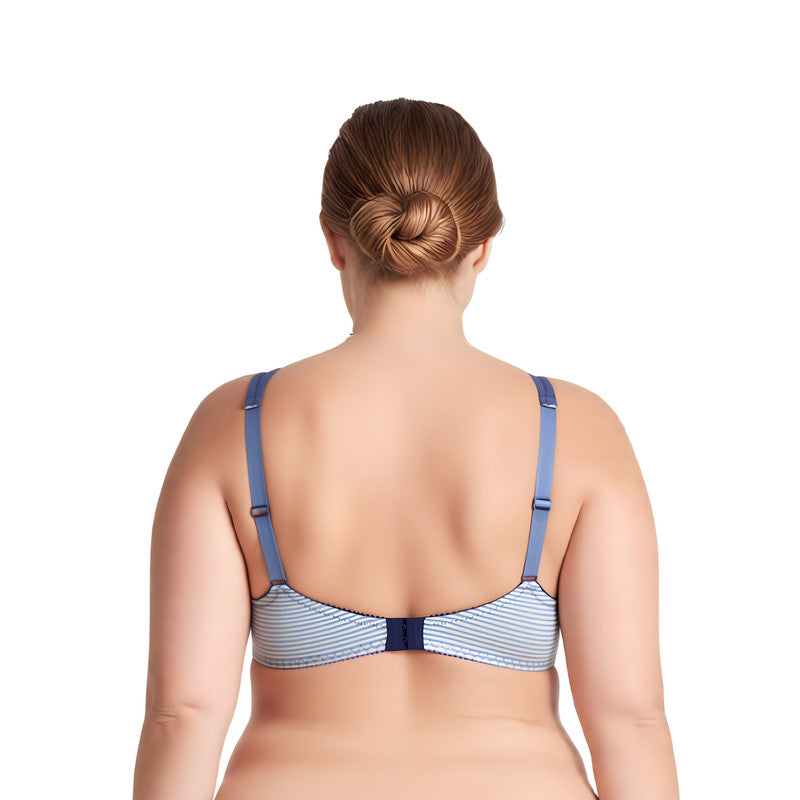 Women's Plus Size Unlined Underwire Lace Bra with Cushion Straps