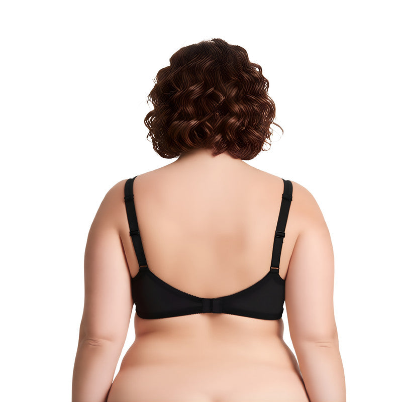Women's Plus Size Unlined Underwire Lace Bra with Cushion Straps