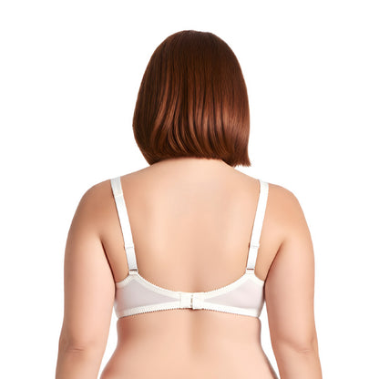 Women's Plus Size Unlined Underwire Lace Bra with Cushion Straps