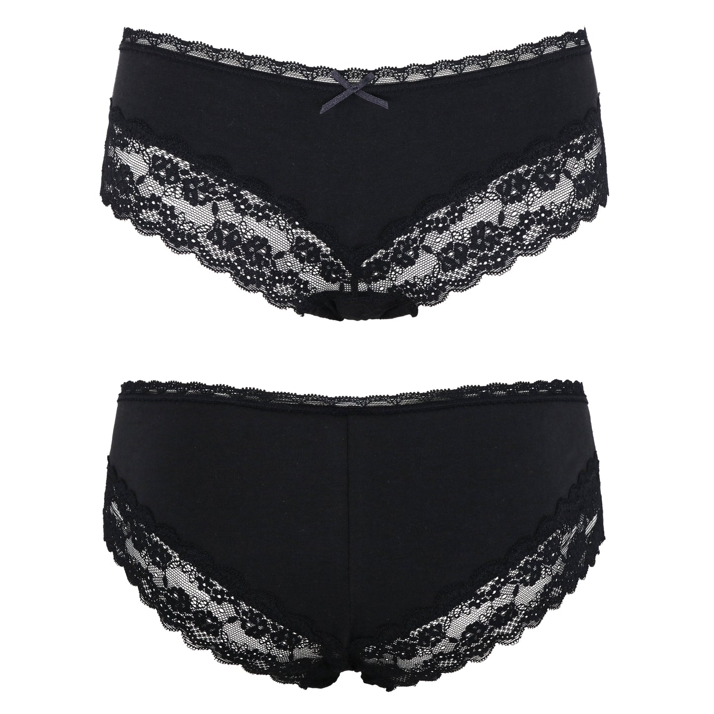 Women's Cotton Boyshorts Hipster Underwear Lace Trim Panties