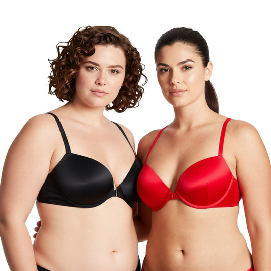 Women's Push Up Add 1 and a half Cup Underwire Halter Front Close Bras