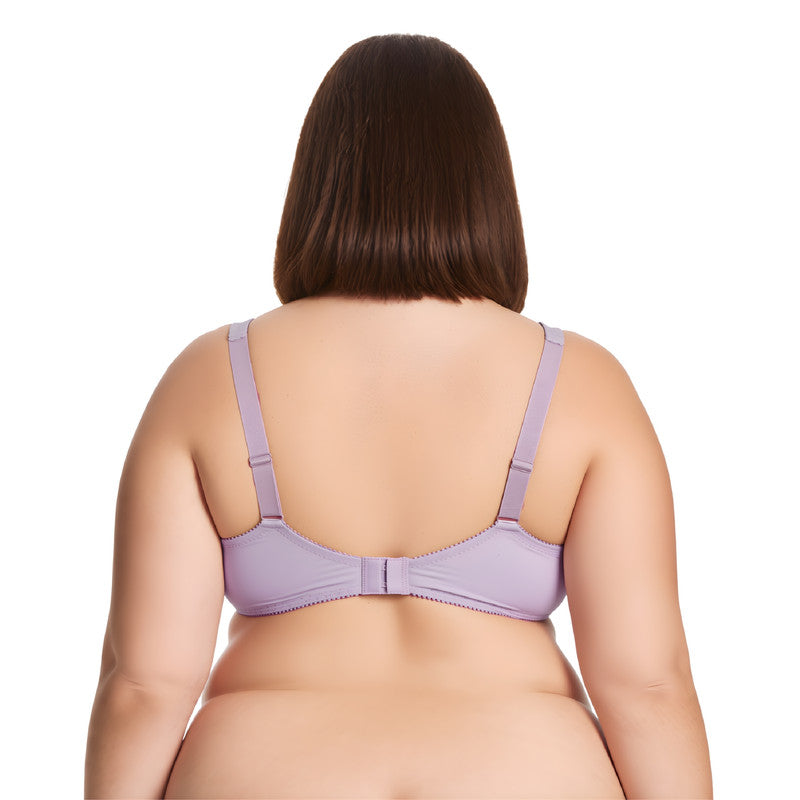 Women's Plus Size Unlined Underwire Lace Bra with Cushion Straps
