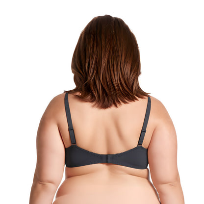 Women's Plus Size Minimizer Underwire Unlined Bra with Embroidery Lace