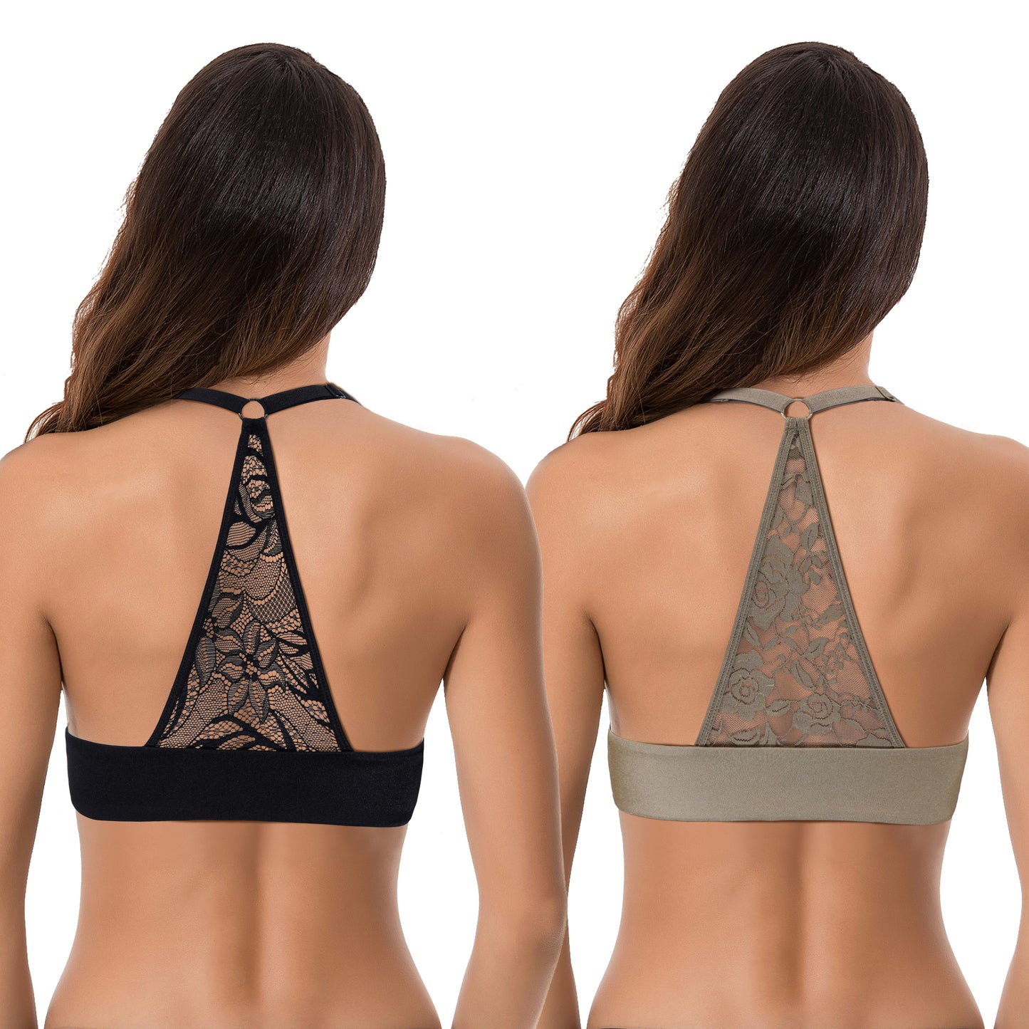 Womens Push Up Add 1 and a half Cup Underwire Halter Front Close Bras