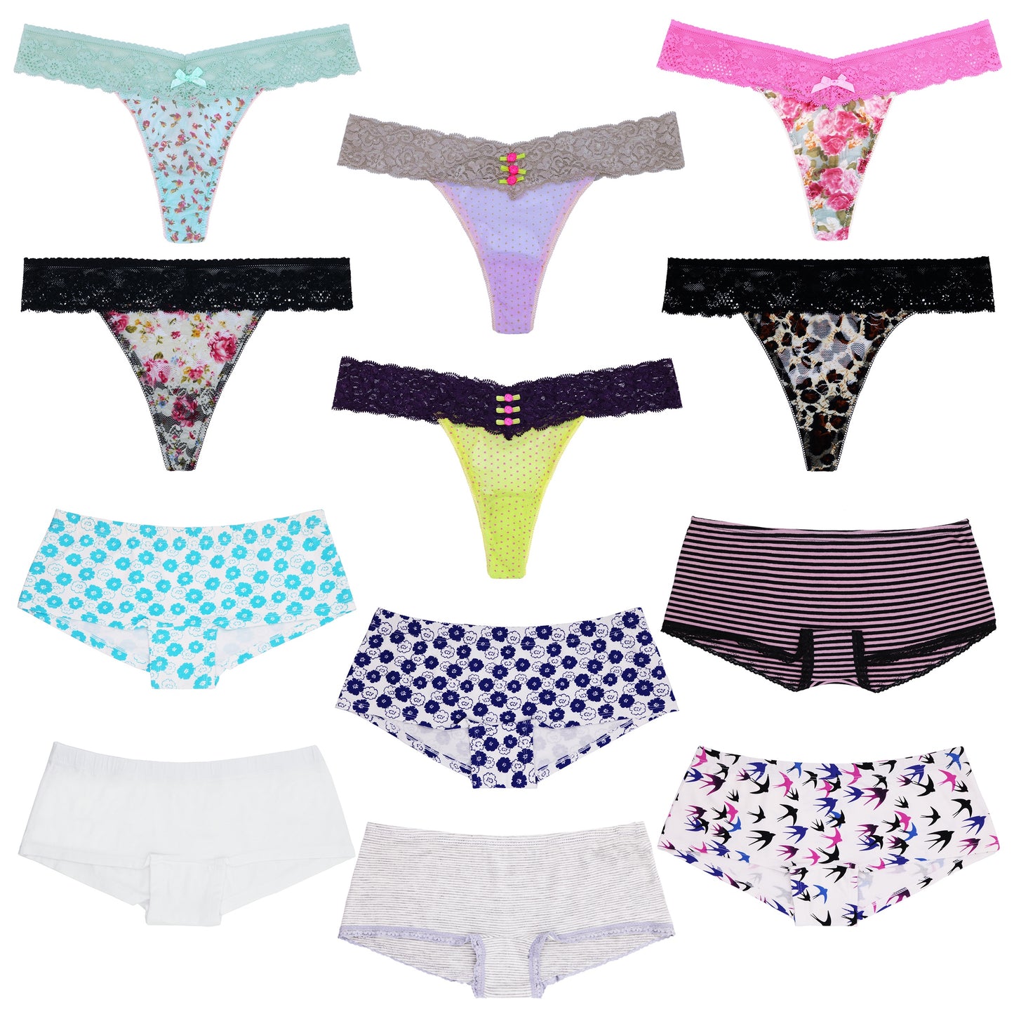 Women's Underwear Random Packs Brief Bikini Boyshort Panties