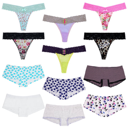 Women's Underwear Random Packs Brief Bikini Boyshort Panties