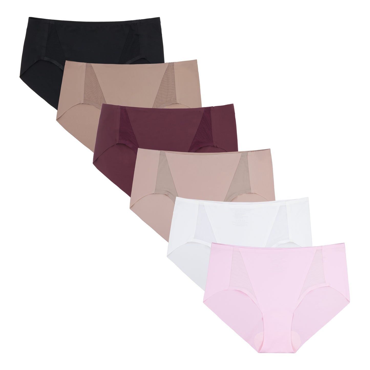 Women's Seamless Lightweight Basic Style Mesh-Sided Brief Panties