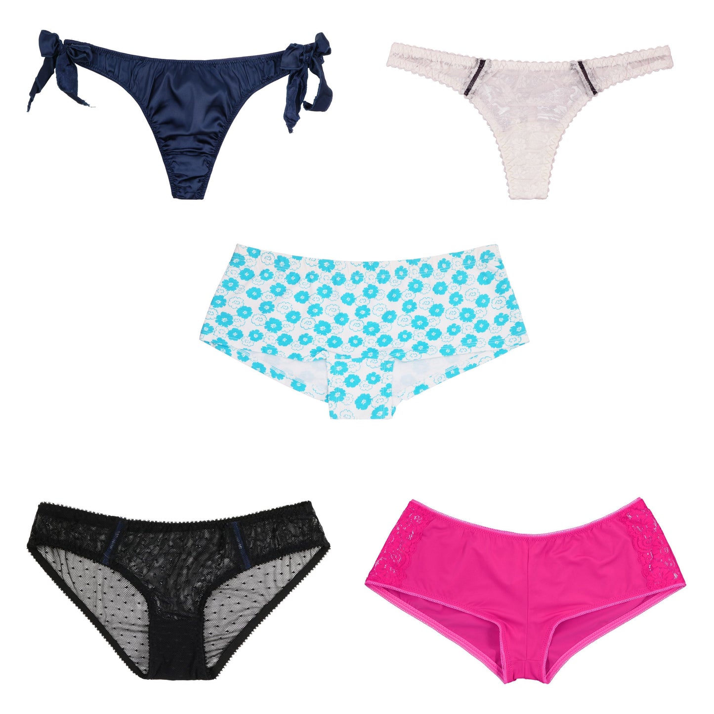 Women's Underwear Random Packs Brief Bikini Thong Boyshort Panties-12 PCS