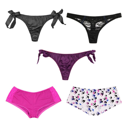 Women's Underwear Random Packs Brief Bikini Thong Boyshort Panties-12 PCS