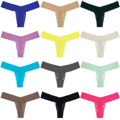 Women's Sexy Lace Thongs Low Rise One Size Panties