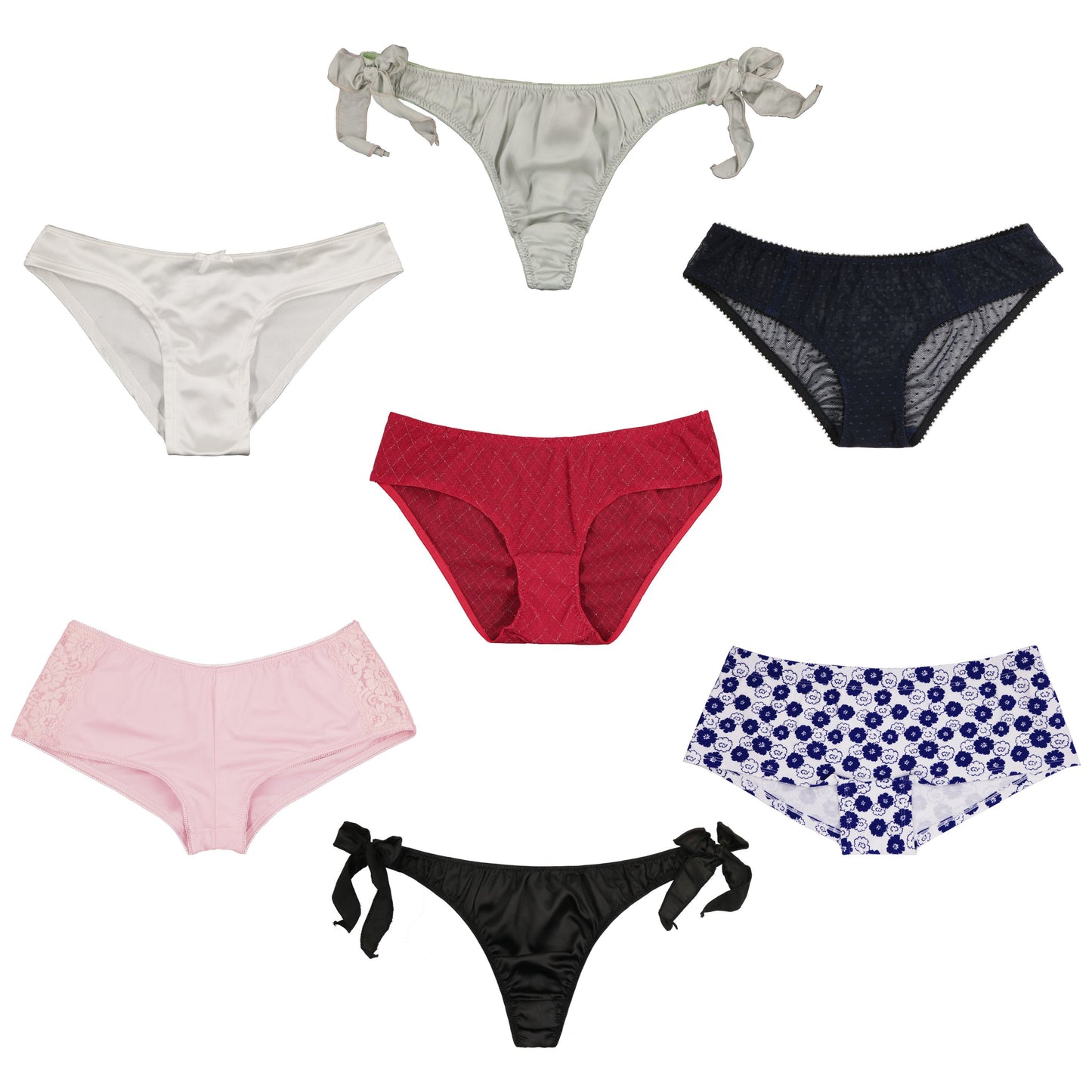 Women's Underwear Random Packs Brief Bikini Thong Boyshort Panties-12 PCS