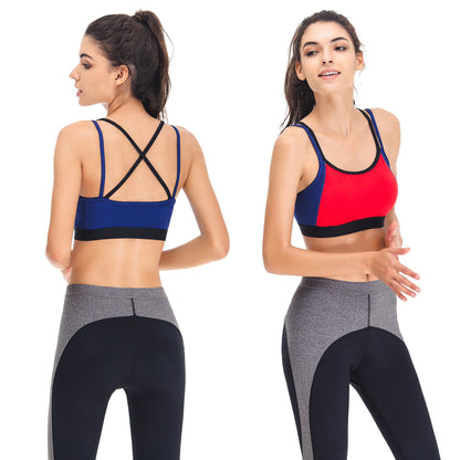 Women's Slim Fit Strappy Sports Bra-Medium Impact Yoga Activewear