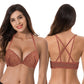 Women's Push Up Add 1 and a half Cup Underwire Halter Front Close Bras -2PK