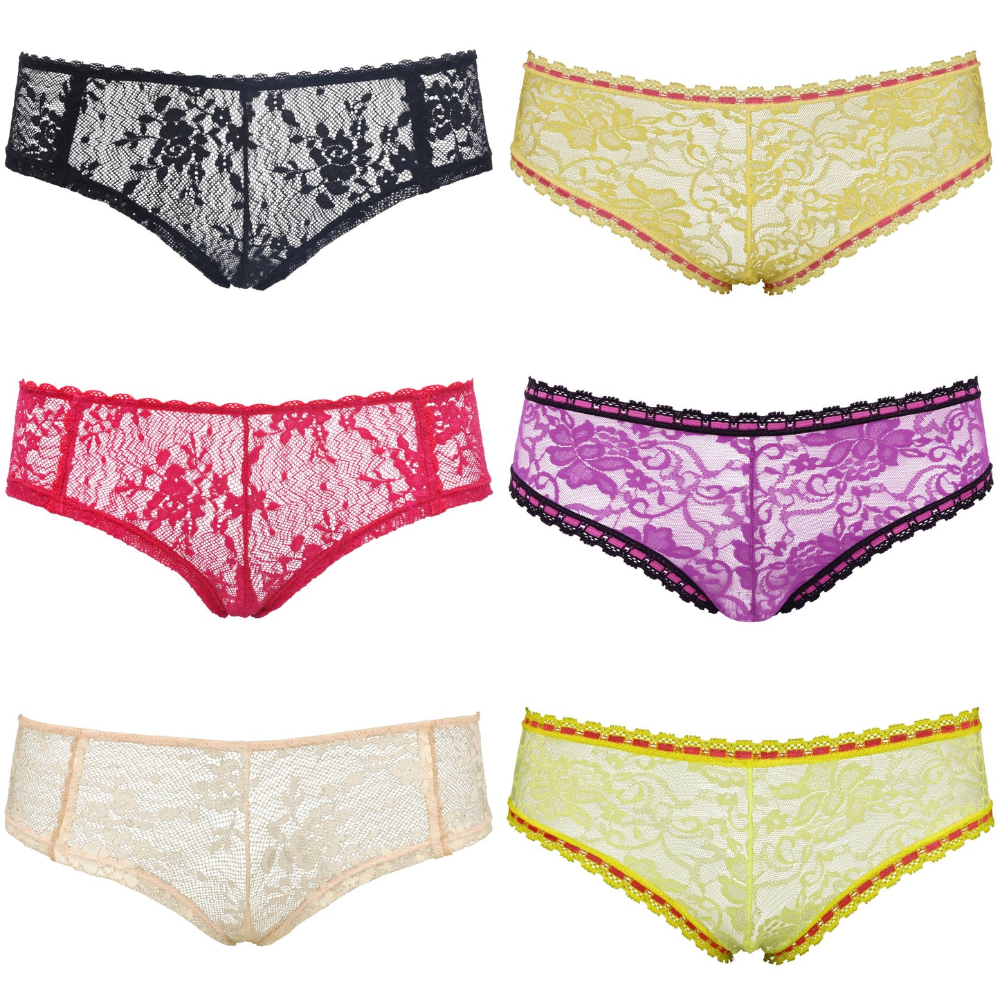 Women's Sexy Lace Bikini Hipster Briefs Panties Underwear