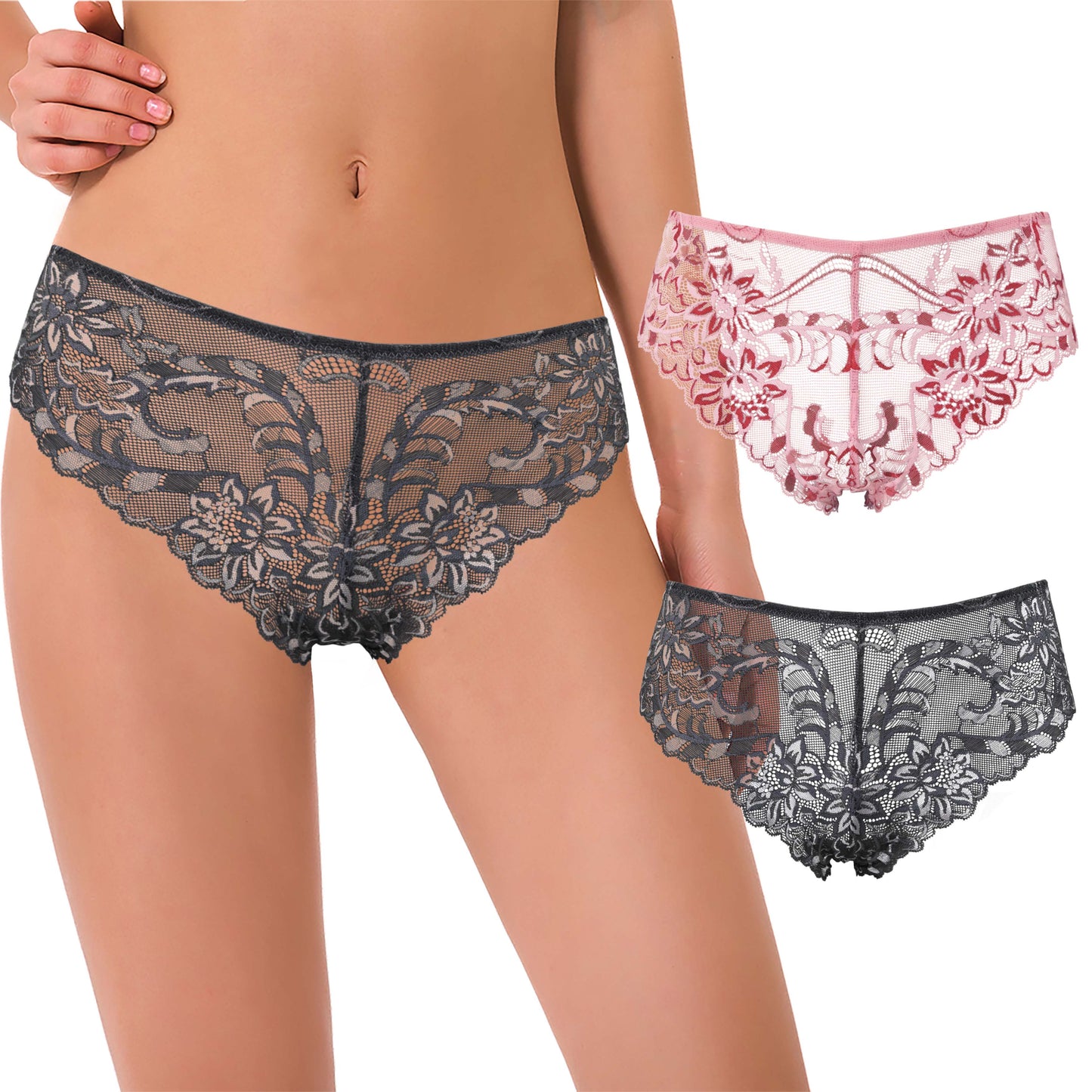 Women's Comfort Lace Tanga Hipster Boyshorts Panties