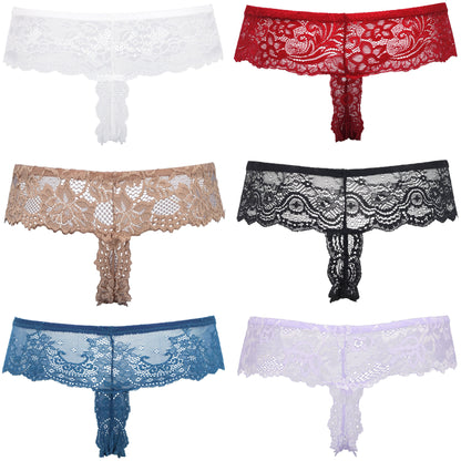 Women's Low Rise Sexy Sheer Lace Thongs Panties