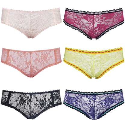 Women's Sexy Lace Bikini Hipster Briefs Panties Underwear