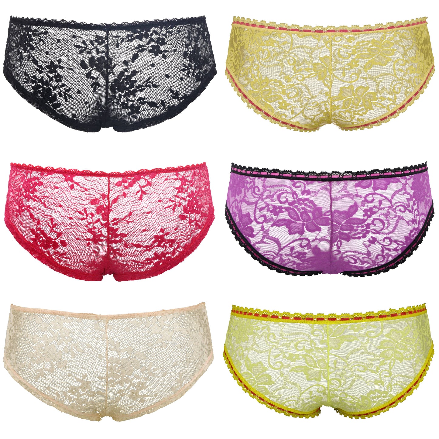 Women's Sexy Lace Bikini Hipster Briefs Panties Underwear