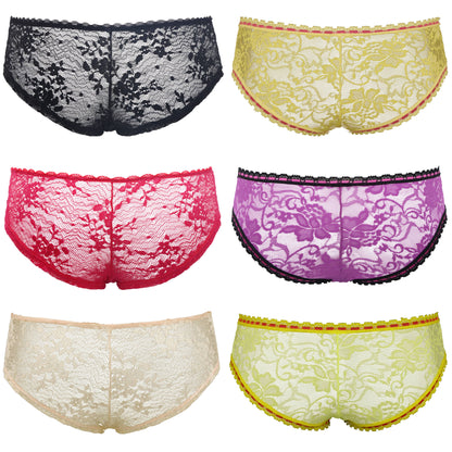 Women's Sexy Lace Bikini Hipster Briefs Panties Underwear