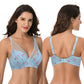 Plus Size Minimizer Underwire Bra with Floral and leopard Print-2pack