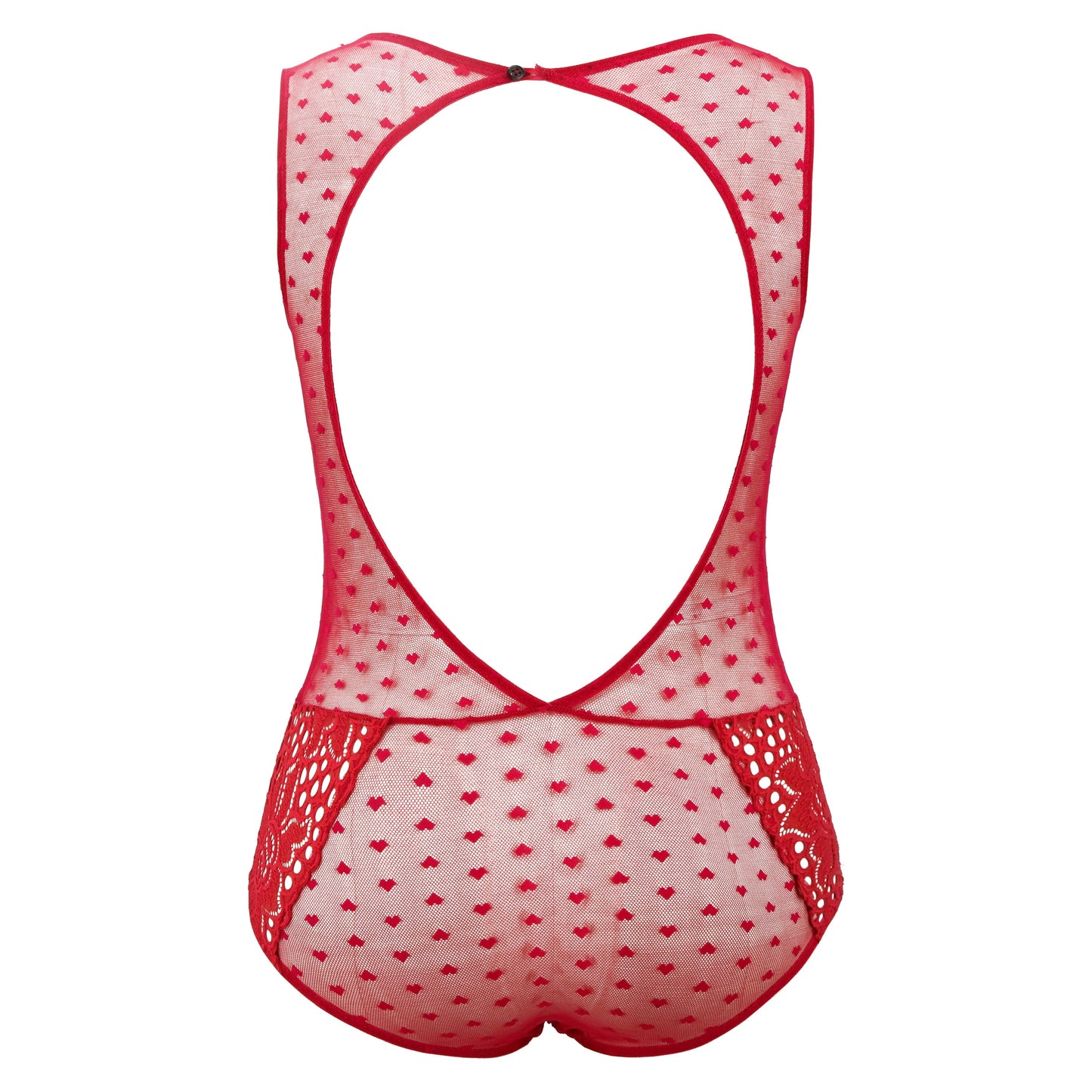 Women's Lingerie Lace Babydoll V Neck One Piece Mesh Bodysuit Nightwear