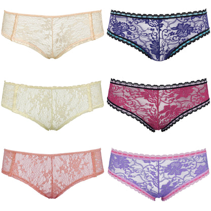 Women's Sexy Lace Bikini Hipster Briefs Panties Underwear