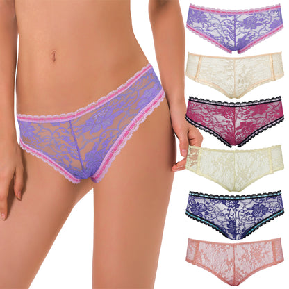 Women's Sexy Lace Bikini Hipster Briefs Panties Underwear