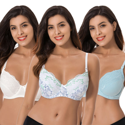 Plus Size Nursing Underwire Bra with drop-down cups (Pack of 3)