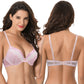 Women's Plus Size Push Up Add 1 Cup Underwire Perfect Shape Lace Bra-2PK