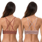 Women's Push Up Add 1 and a half Cup Underwire Halter Front Close Bras -2PK