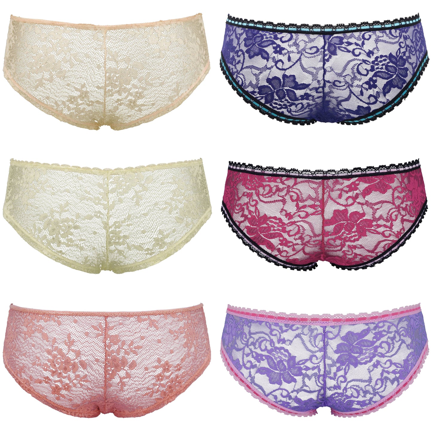 Women's Sexy Lace Bikini Hipster Briefs Panties Underwear