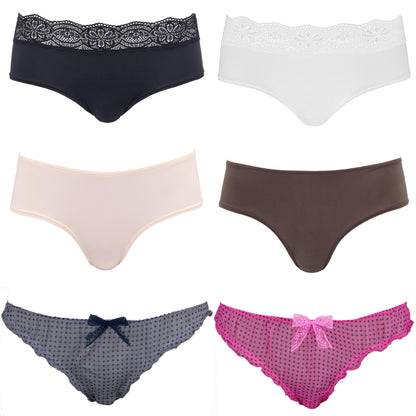 Women's Sexy Lace Bikini Hipster Briefs Panties Underwear