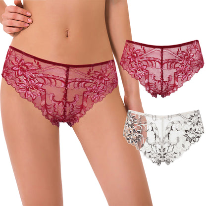 Women's Comfort Lace Tanga Hipster Boyshorts Panties