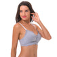Plus Size Nursing Cotton Unlined Wirefree Bra With Lace Trim
