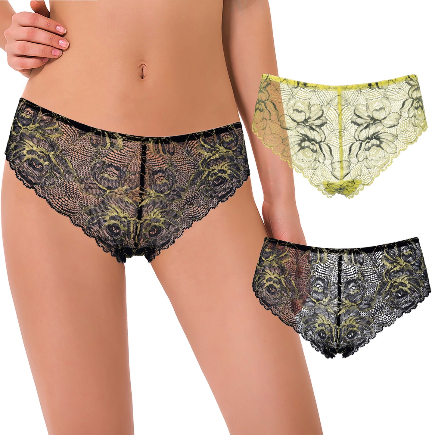 Women's Comfort Lace Tanga Hipster Boyshorts Panties