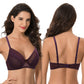 Women's Plus Size Unlined Balconette Underwire Sheer Lace Bra-2PK