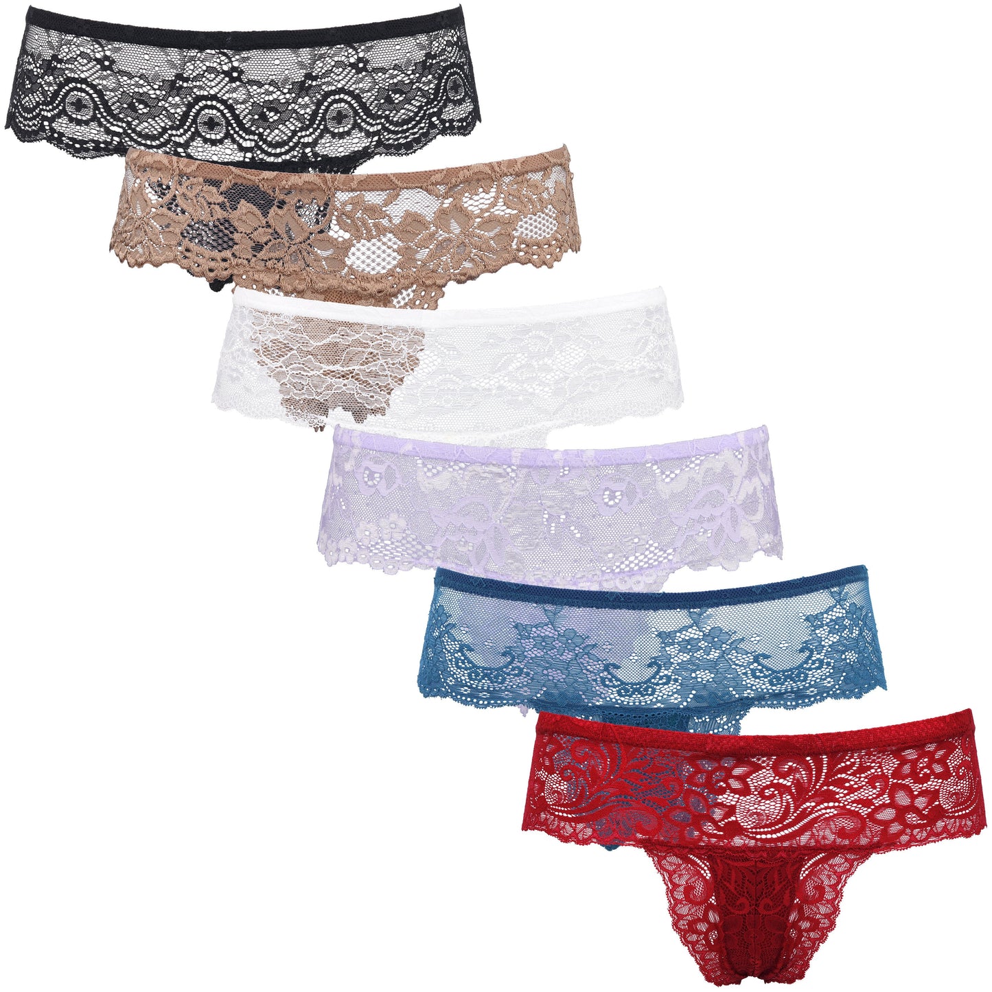 Women's Low Rise Sexy Sheer Lace Thongs Panties