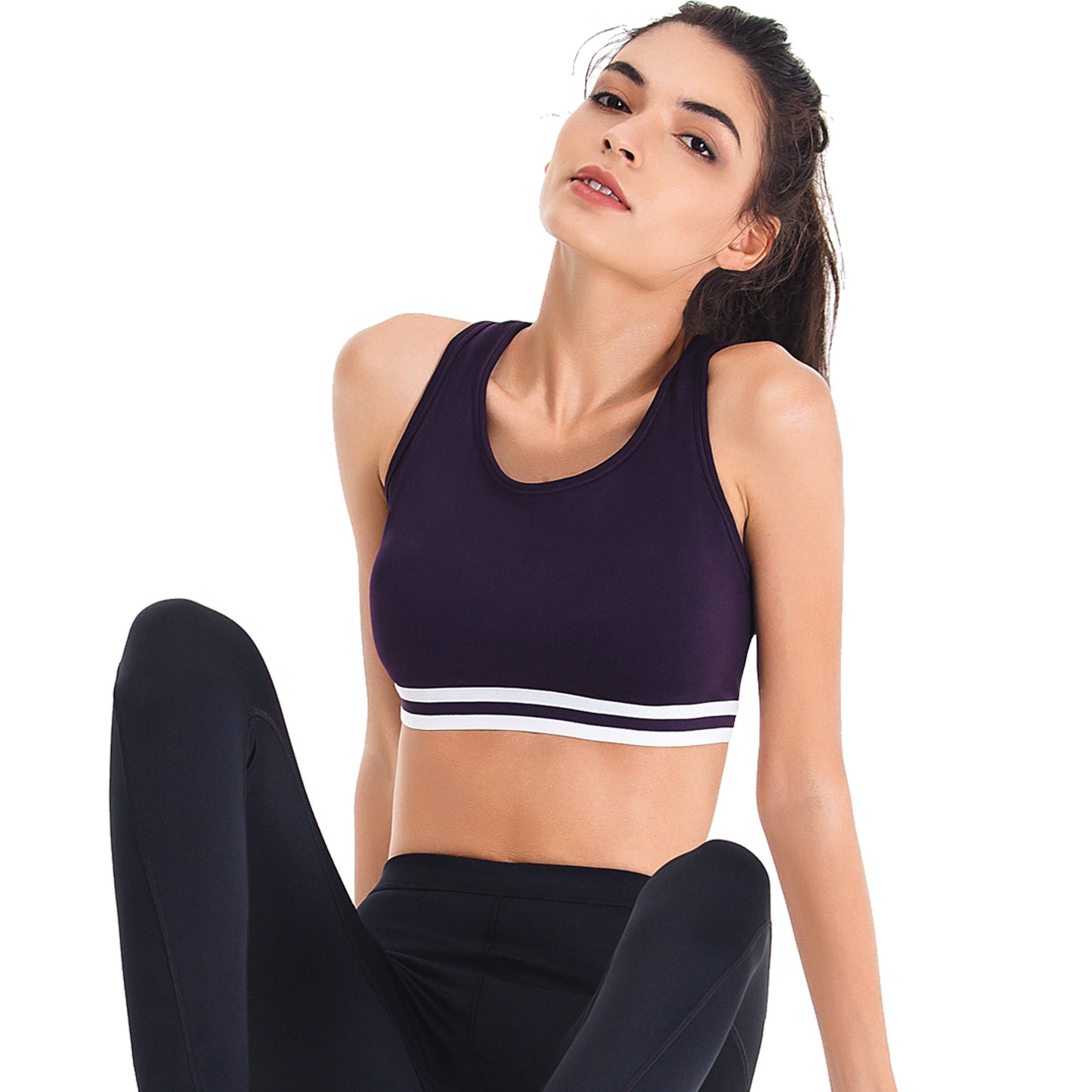 Women's Racerback Strappy Fitness Yoga Sports Bra-Medium Impact