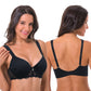 Women's Lightly Padded Underwire Lace Bra with Padded Shoulder Straps-2PK-BLACK,WINE