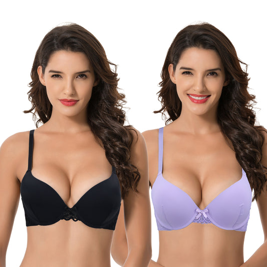 Women's Plus Size Push Up Add 1 Cup Underwire Perfect Shape Tshirt Bra
